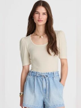 Madewell Puff-Sleeve Scoopneck Tee